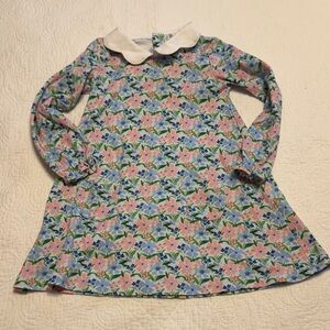 Floral Kids Casual Dress with Peter Pan Collar